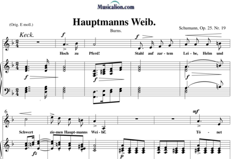 Schumann, Robert: Hauptmanns Weib - Solo>Sop+Klavier:0