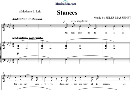 Massenet, Jules
: Stances - Solo>sop+Piano:0