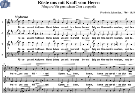 Schneider , Friedrich : Rüste uns mit Kraft vom Herrn (Pfingstruf) - Chor>SATB:0