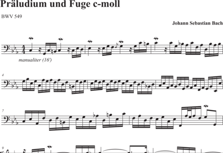 Bach, Johann Sebastian: Präludium &amp; Fuge c-moll (Prelude and fugue in C-minor) - Organ>wped:0