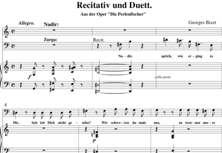 Bizet, George: Recitativ und Duett. aus den Perlenfischer - Solo>ten/bass+Pf:0