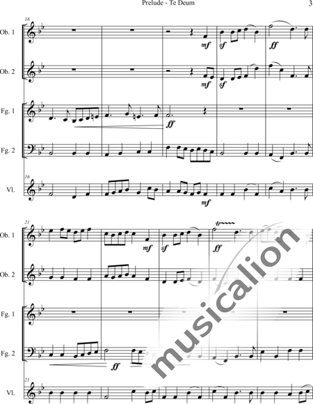 Charpentier, Marc-Antoine
: Prelude - Te Deum (Edit.) - Violín+[Ob2+Fg2]:3