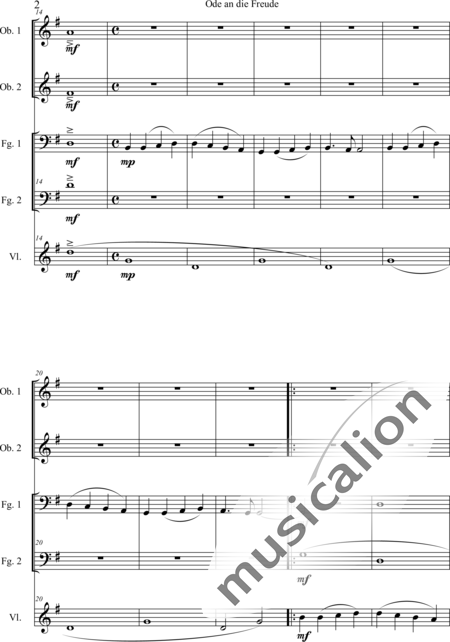 Beethoven, Ludwig van: Ode to Joy (Edit.) - Violín+[Ob2+Fg2]:2