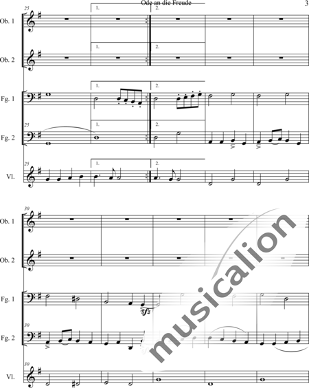 Beethoven, Ludwig van: Ode to Joy (Edit.) - Violín+[Ob2+Fg2]:3