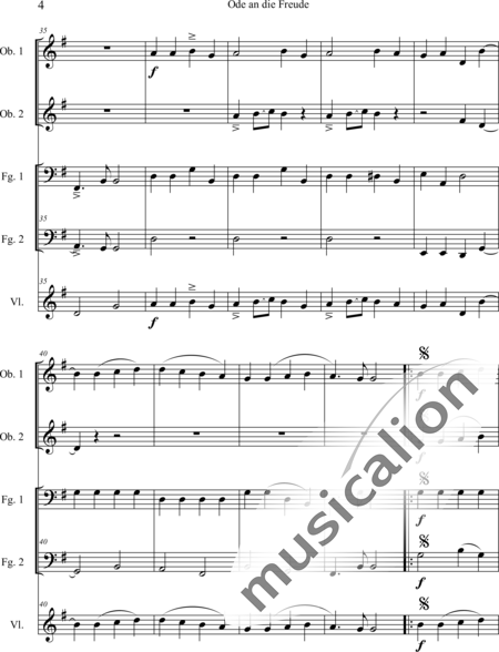 Beethoven, Ludwig van: Ode to Joy (Edit.) - Violín+[Ob2+Fg2]:4