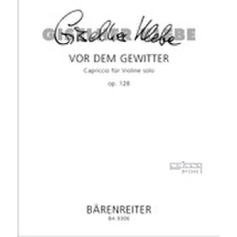 Vor dem Gewitter für Violine solo 