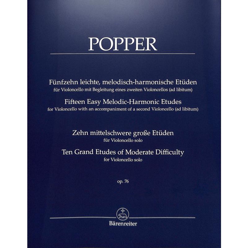 Fünfzehn leichte, melodisch-harmonische Etüden für Violoncello mit Begleitung eines zweiten Violoncellos (ad libitum) I 