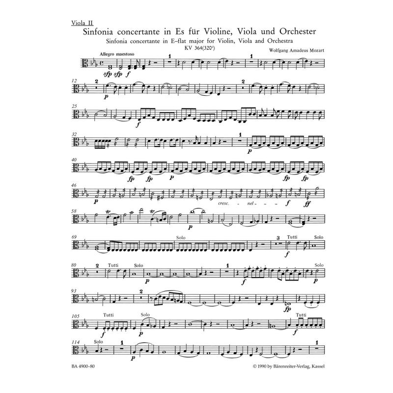 Sinfonia concertante für Violine, Viola und Orchester 