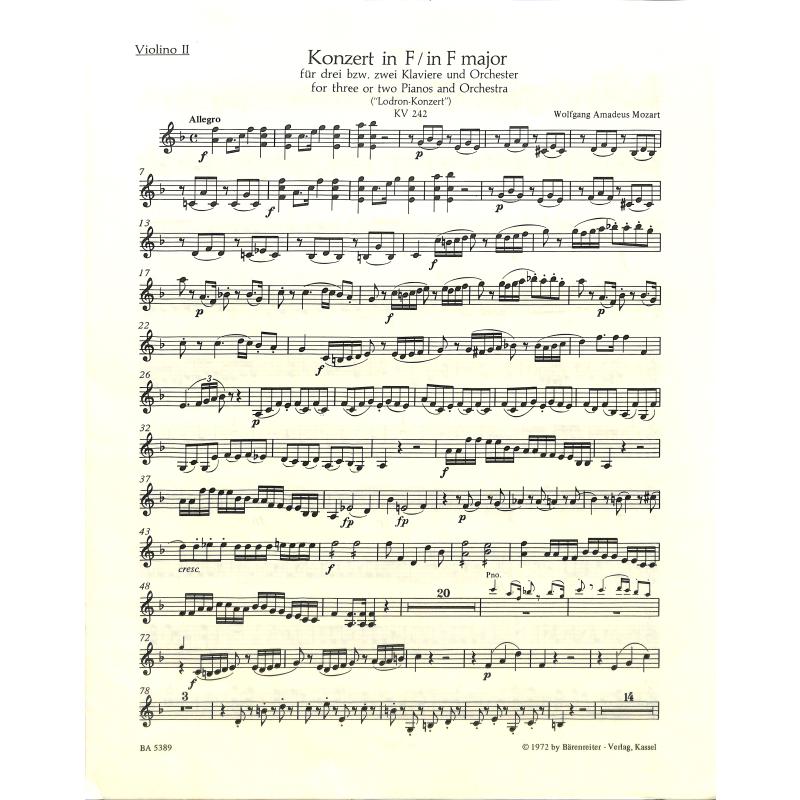 Konzert für drei bzw. zwei Klaviere und Orchester Nr. 7 